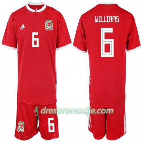 Wales Dres WILLIAMS 6 Dječji Domaći 2018/19 Kratkih Rukava Wales Dres WILLIAMS 6 Dječji Domaći 2018/19 Kratkih Rukava